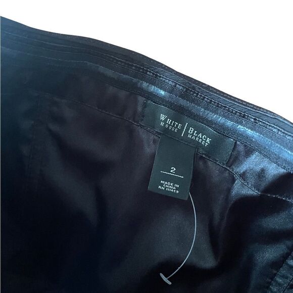 White House Black Market Women's Black Strapless Flutter Dress - Size 2 - Picture 6 of 7